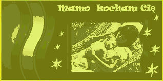Zielona kartka Mamo Kocham Cię